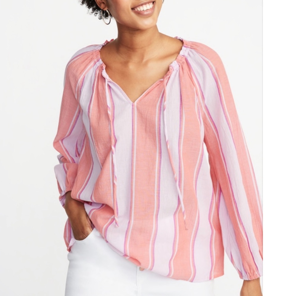 Old Navy Tie Neck Blouse Size Large NWOT